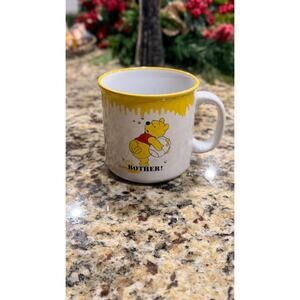 DISNEY Winnie The Pooh Oh Bother Honey White 20oz Ceramic Camper Mug Coffee.